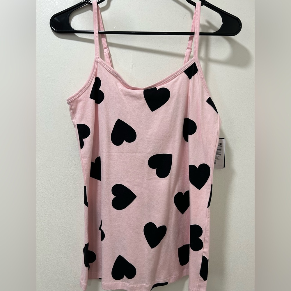 Torrid Pink Top with Black Heart Design
